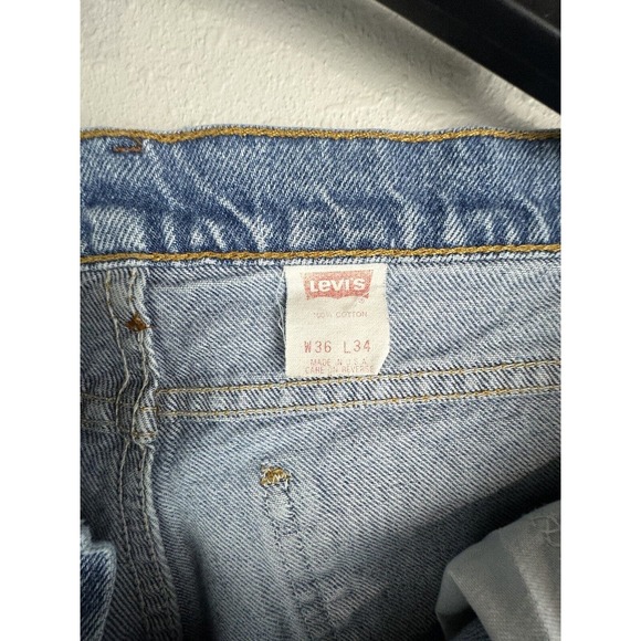 Levi’s Men’s 36x34 Orange Tab 550 Light Wash Denim Blue Jeans 100% Cotton - Picture 6 of 9